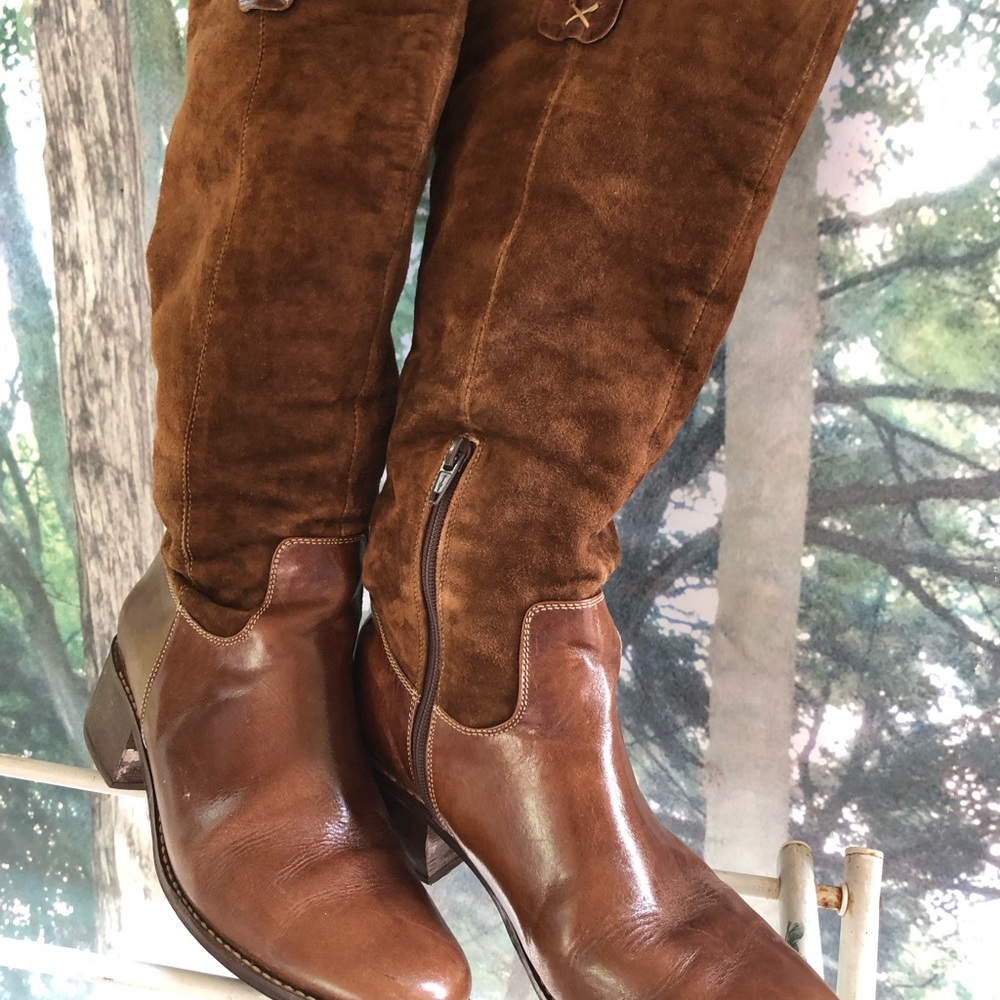 Boot in bag women brown bag zip sz 7made in Colombia 🇨🇴